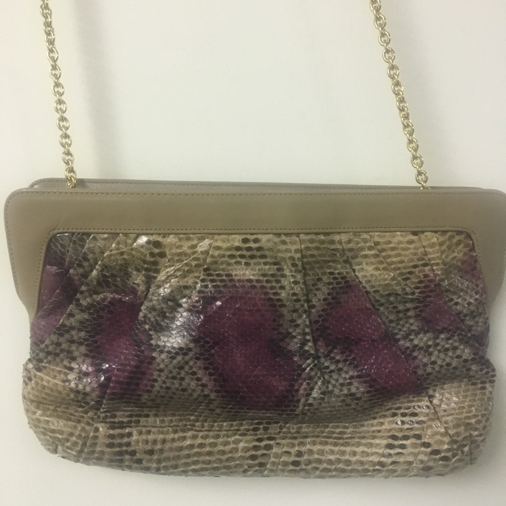 Cute pink and beige leather vintage crossbody